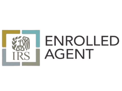 A green background with the word " enrolled agent ".